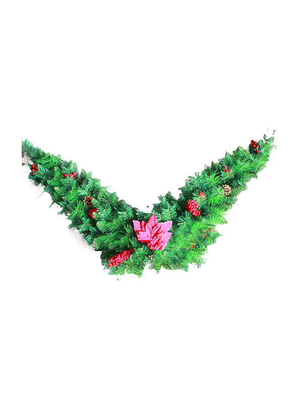 Ghirlanda di Natale artificiale con decorazione floreale