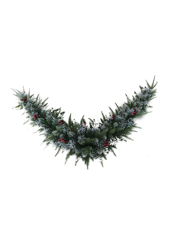 Ghirlanda Natalizia Multistrato Con Bacche Rosse-PE PVC SW