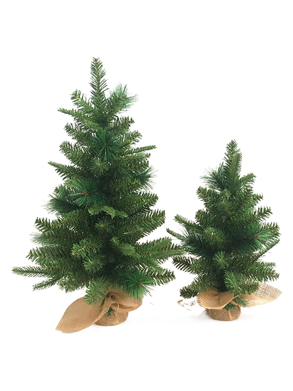 Albero di Natale in PVC PE serie ago di pino-40 cm Piede per sacchetto di lino