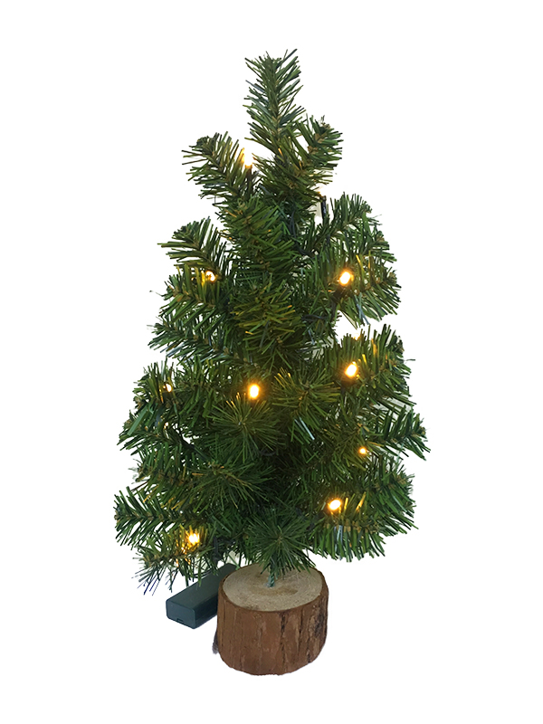 Albero di Natale da tavolo con piedi in legno serie PVC-40CM