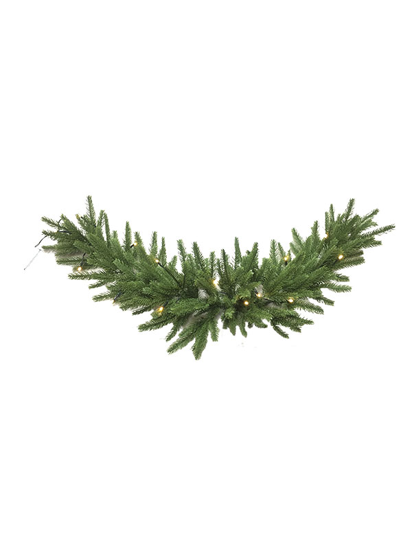 Serie PE: ghirlanda natalizia in rattan curvo da 90 cm