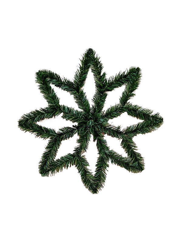 Decorazioni ghirlande natalizie con aghi di pino e fiocchi di neve